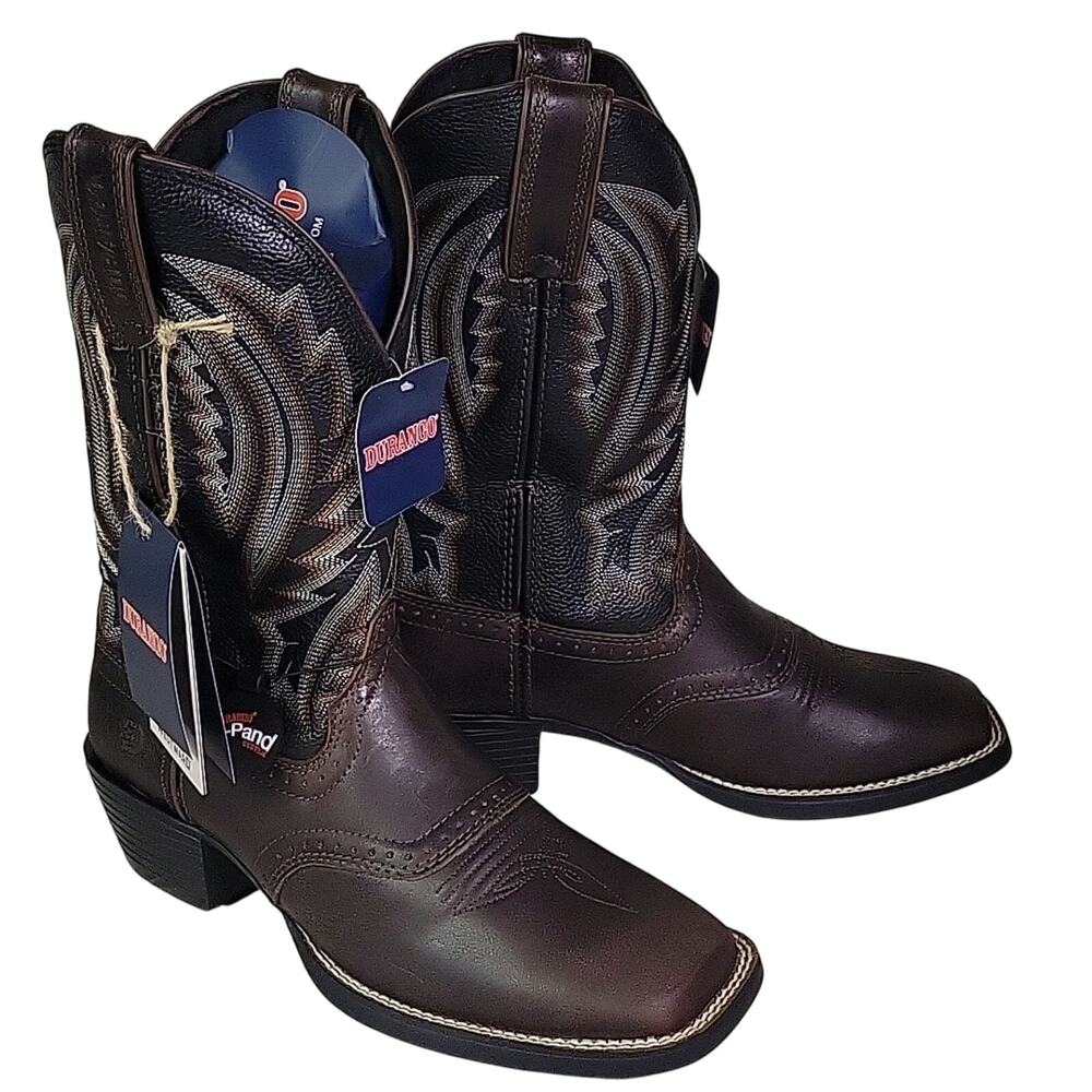 Durango Westward Chestnut & Black Onyx Western Cowboy Boots Mens Size 8 NEW
